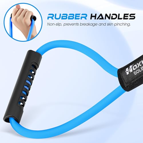 HOXWC Blue Figure 8 Resistance Bands Exercise Set for Strength Training & Physical Therapy