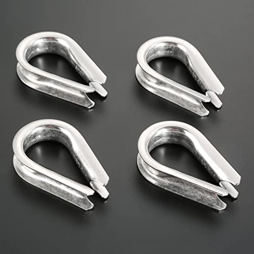 316 Stainless Steel Chain Thimble for 1/2" Wire Rope - 4 Pack