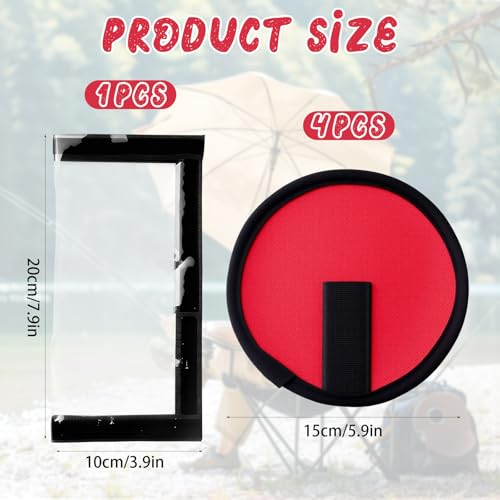 Fishing Hook Covers Set - 4 Red Lure Wraps & 1 Clear Protector