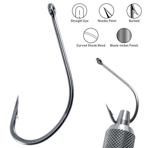 Fly Tying Hooks - 100 Pack Size #18, Wide Gap Offset Saltwater