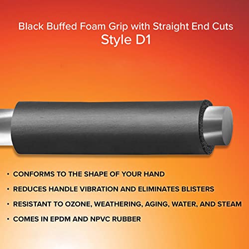 Comfort Grip Foam Handle Covers - Anti-Slip NPVC Sleeves 7 IN