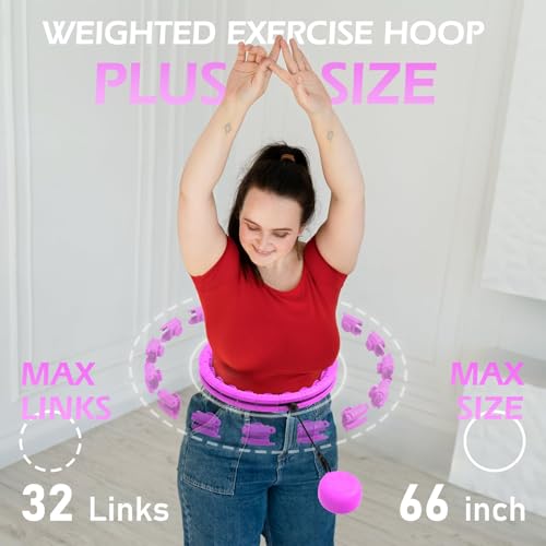 Purple Weighted Hula Hoop for Adults, Adjustable Fitness & Weight Loss Circle