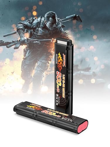 7.2V 500mAh Ni-MH Battery for Airsoft Guns - Compatible with CM030, CM121, Marui 18C, M93R