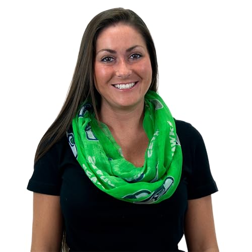 Seattle Seahawks NFL Sheer Infinity Scarf - Officially Licensed