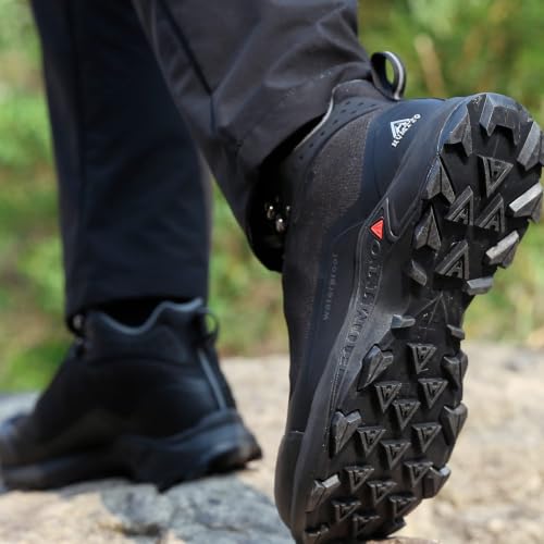 HUMTTO Men's Waterproof All-Terrain Hiking Boots - 9.5 Black