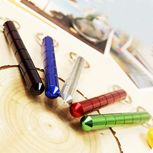 Portable Metal Keychain with Keyring - Red