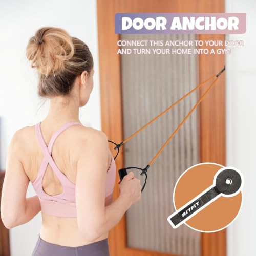 Resistance Bands with Handles & Door Anchor - 10-15lbs