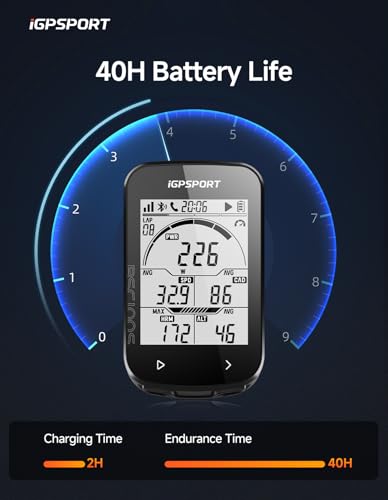 Wireless GPS Bike Computer BSC100S - 2.6'' LCD, 40H Battery Life