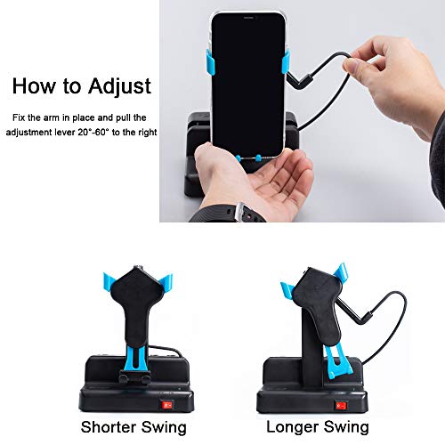 Electric Phone Swing Pedometer for Pokémon Go - White & Blue