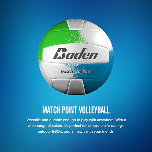 Baden Match Point Cushioned Volleyball – Official Size 5, Neon