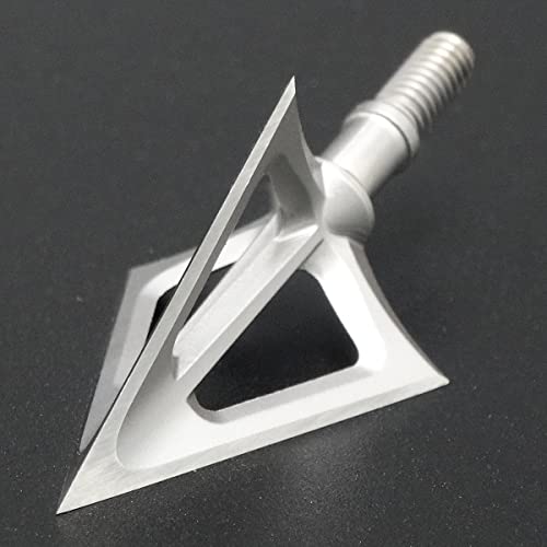 100 Grain Fixed Blade Broadhead Arrow Tips - 6 Pack Stainless Steel