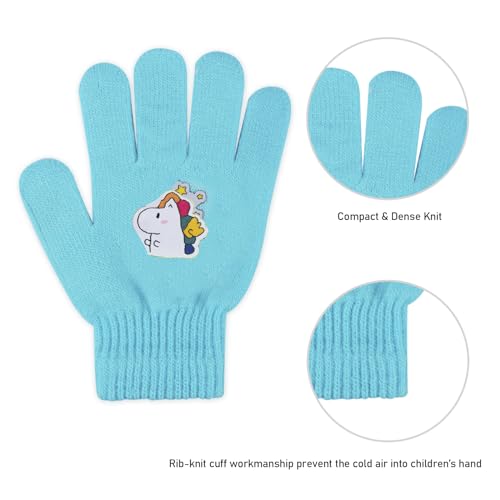 6 Pairs Kids' Winter Gloves - Stretchy Warm Knit Gloves - Color 10