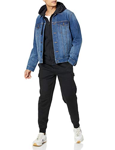 Amazon Essentials Men's Relaxed Fit Cargo Fleece Jogger Sweatpants Medium Black
