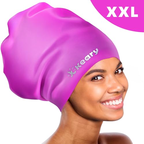 Extra Large Swim Cap for Braids & Dreadlocks - Purple XXL