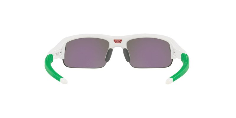 Oakley Youth OJ9008 Flak XXS Square Sunglasses, Matte White/Prizm Jade, 58 mm
