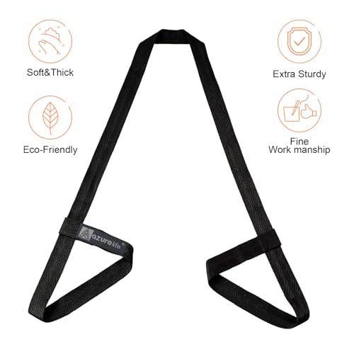 Yoga Mat Sling Strap - Easy-Cinch Carrying Holder for Yoga Mats - Black