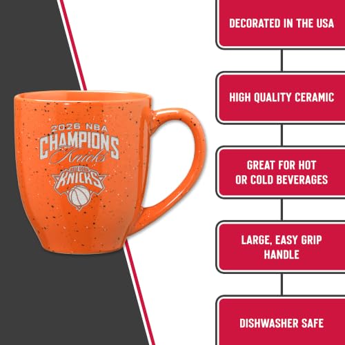 New York Knicks 16oz Laser Engraved Ceramic Coffee Mug - NBA Champions 2026