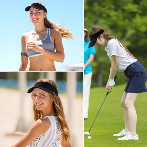 Adjustable Sun Visor Cap for Sports - One Size / Black