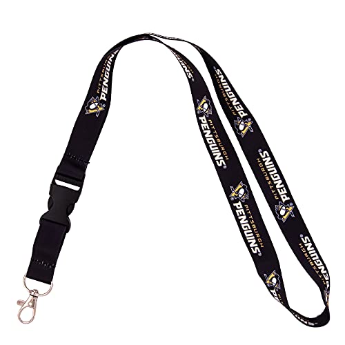 NHL Pittsburgh Penguins Lanyard with Snap Buckle - Desert Cactus Black Sports Accessory