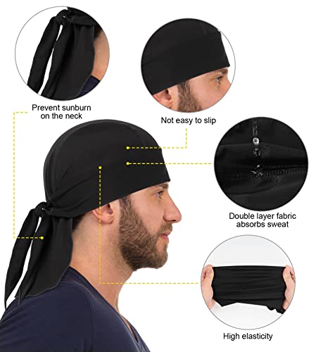 Cooling Do Rags Skull Cap Helmet Liner - One Size Black