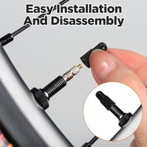 30pcs Presta Valve Caps - Black Plastic Bicycle Tire Caps