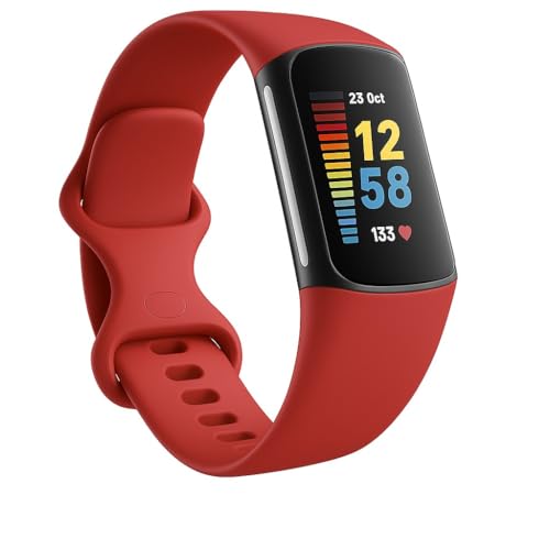 Soft Silicone Sport Wristbands for Fitbit Charge 5 & 6 - Red, Small