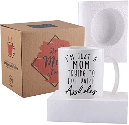 Funny Ceramic Coffee Mug - I'm Just a Mom - 11 oz Gift for Mom