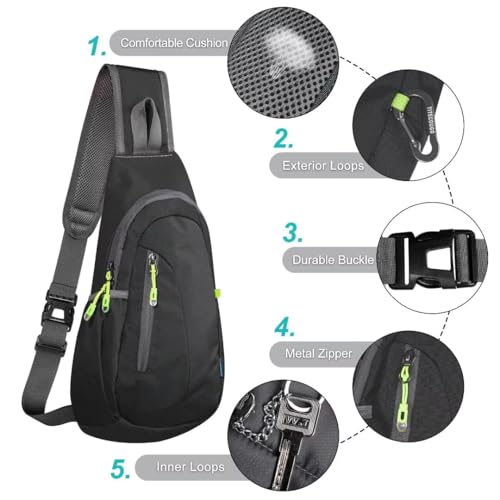 TITECOUGO Small Sling Bag - Lightweight Crossbody Backpack for Men & Women