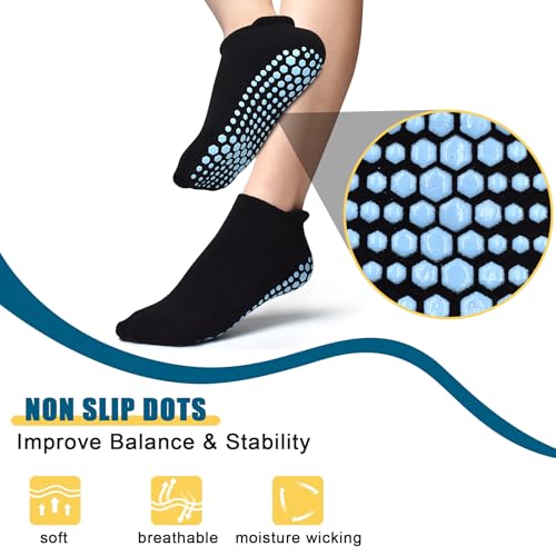 Non-Slip Cushion Socks for Yoga & Pilates - 6 Pairs