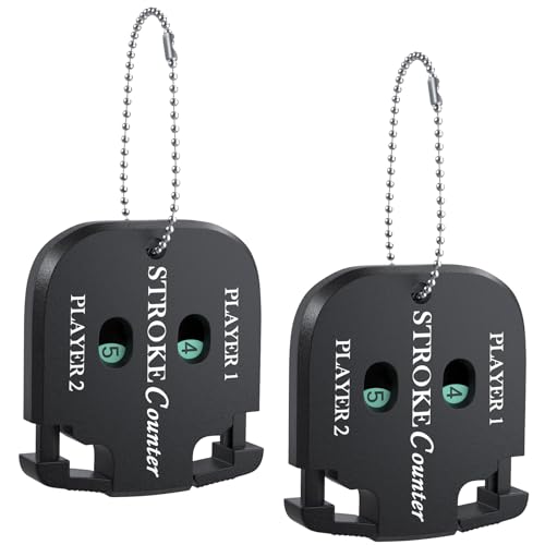 2-Digit Golf Stroke Counter Clicker - Dual Scorekeeper Keychain 2 Pack