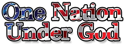 One Nation Under God American Flag Support Sticker - 8" Decal