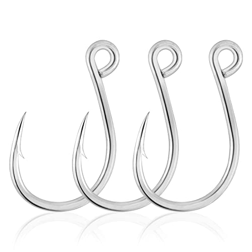 Replacement Fishing Hooks - 30 Pack Inline High Carbon Steel