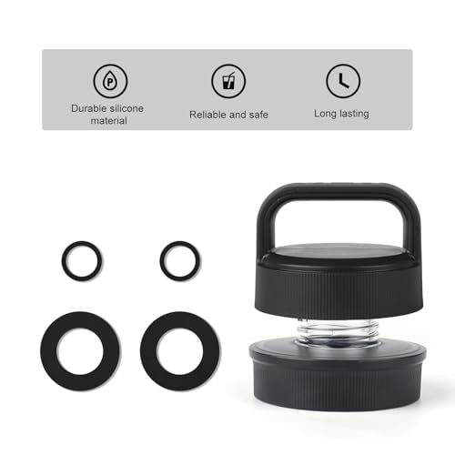 Silicone Gasket Replacement Set for Water Bottles - 4 Pack with Removal Hook