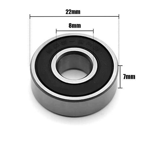 608-2RS Ball Bearings - 10 Pack Miniature Deep Groove 8x22x7mm