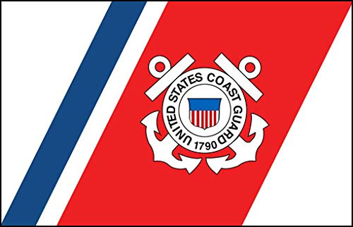 Coast Guard Flag Sticker - Vinyl Decal (3 x 5 Inch)