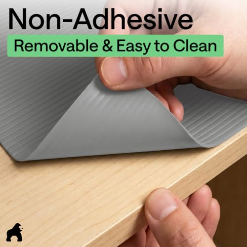 GORILLA GRIP Non-Adhesive Shelf Liner Gray 12"x10' Waterproof & Oil-Resistant