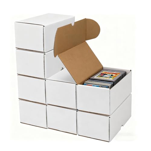 Serwrsw 7 inch Toploader Storage Boxes 25 Pack White – 7.09 x 4.13 x 3.19 in, Card Box