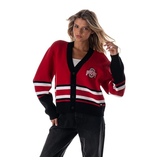 Ohio State Cropped Jacquard Cardigan - Medium