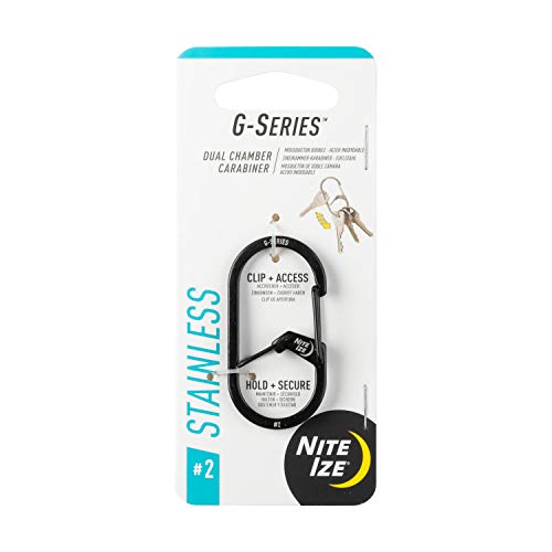 G-Series Dual Chamber Carabiner Keychain, Size #2 - Black