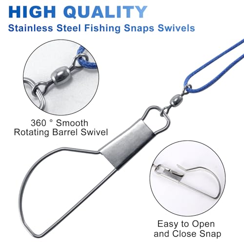 Fishing Stringer 6.5ft with 5 Snaps - Heavy Duty Stainless Steel