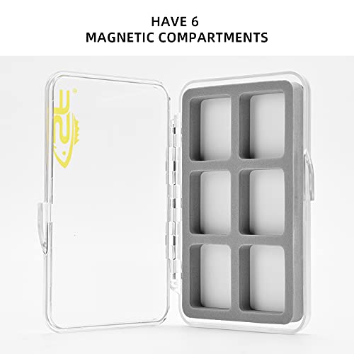 Slim Floatable Magnetic Fly Box - Clear, 6 Compartments