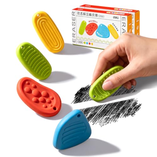 Sensory Fidget Erasers 8 Pack - Stress-Relief Pencil Erasers