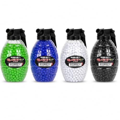 6mm Airsoft BBs - 1500 Rounds with Quickload Container - Assorted Colors