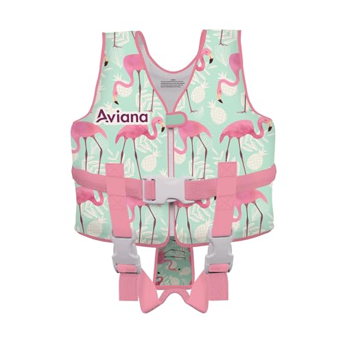 Pro Aviana Flamingo Toddler Swim Vest Floaties for Kids 33-60 lbs Medium