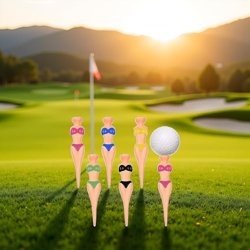 3 Inch Plastic Golf Tees - Set of 6 for Home Training