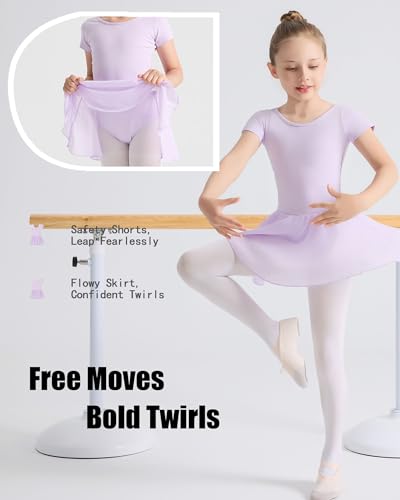 Ballet Leotard for Girls with Bow Back - Purple, 7 Years
