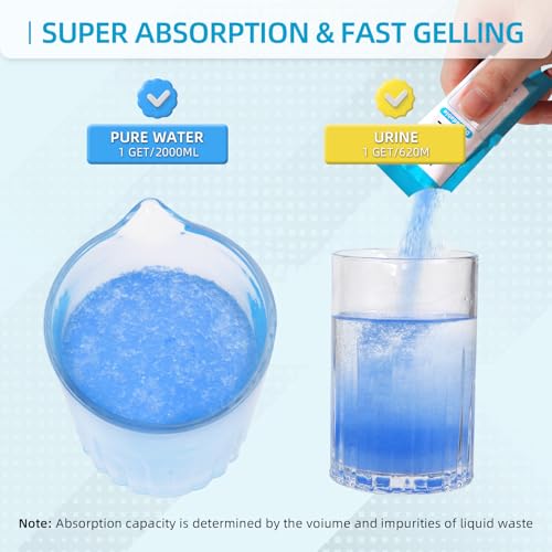 Portable Toilet Absorbent Gel Powder, 25 Pack Poo for Camping Solid