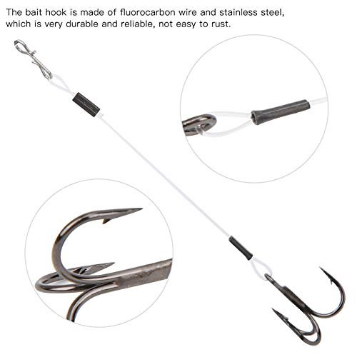 Haosie 6PCS Treble Fishing Hooks for Walleye Bass Lure Fishing