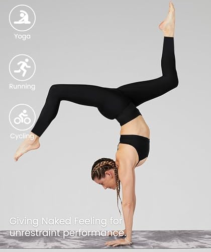 High Waisted Capri Yoga Pants for Women - 4 Pack with Pockets - Full-Length No Pockets, Large-X-Large, Black