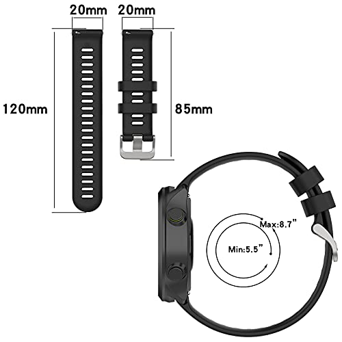 Soft Silicone Replacement Watch Band for Garmin Forerunner 55 - White